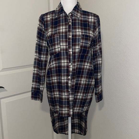 Used Say What Asymmetrical Flannel button down shirt - Picture 1 of 8